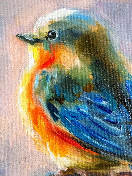 Bird Art Bluebird Robin Nature Painting
