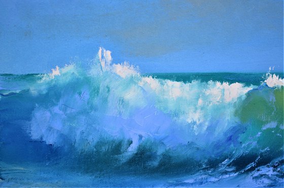 Seascape with transparent wave