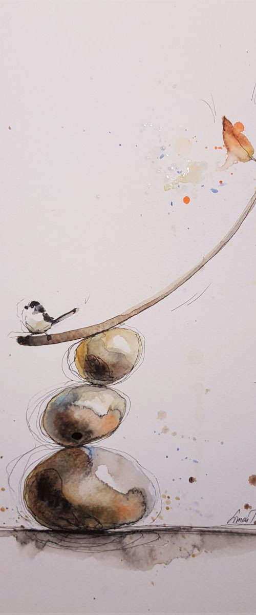 Zen with long-tailed tit by Simon Tünde