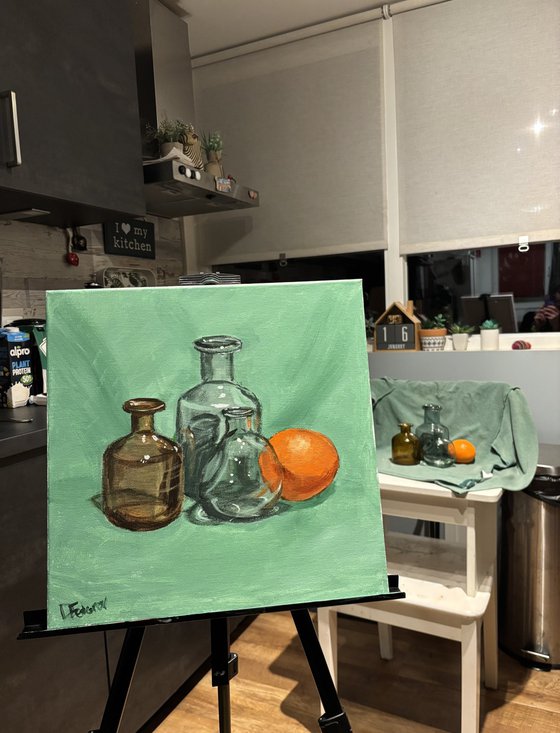 Still Life with Glass and Orange