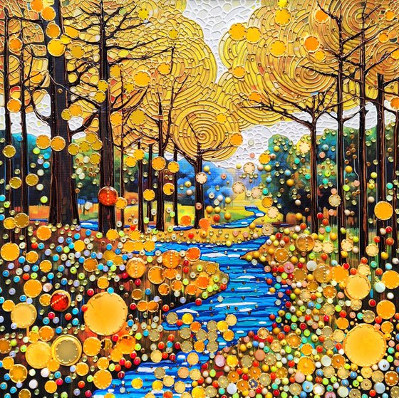 Golden forest landscape