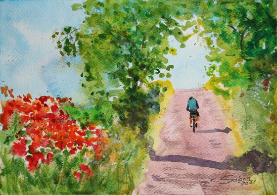 Go bike!.. /  ORIGINAL PAINTING