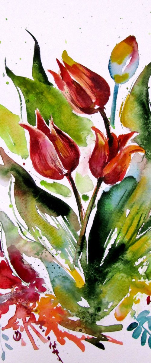 Tulips in garden by Kovács Anna Brigitta