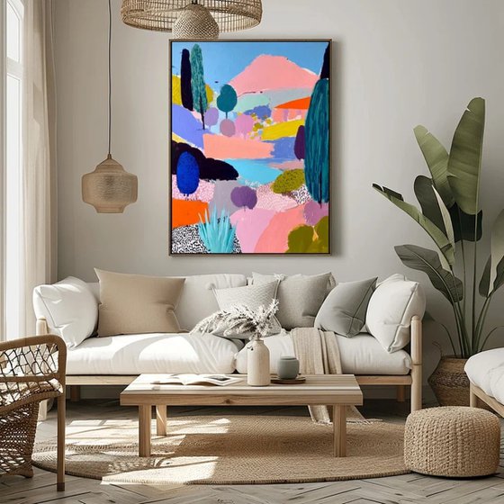 River Under a Pink Sky