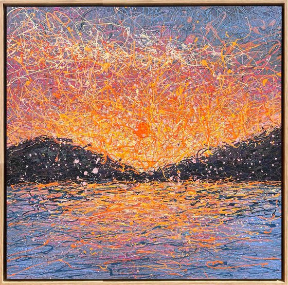 Velvet sunrise - diptych, framed