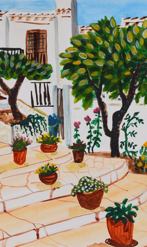 Patio steps at Calle Badia by Kirsty Wain