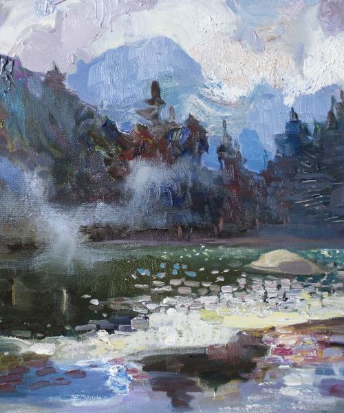 Traveling mist over the lake Sinevir by Anastasiia Grygorieva