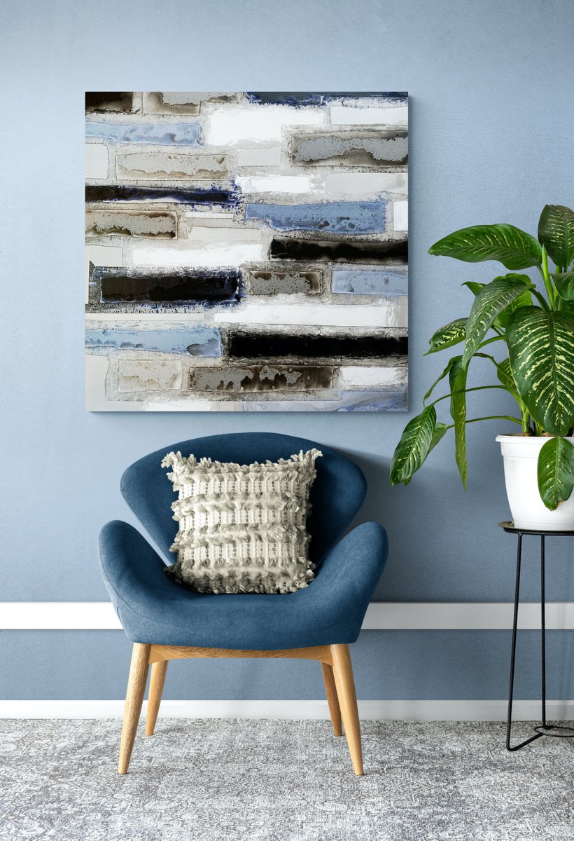 Abstract Acrylic Painting By Cristina Dalla Valentina, 31 X 31, Tesserae /5, Original Artwork