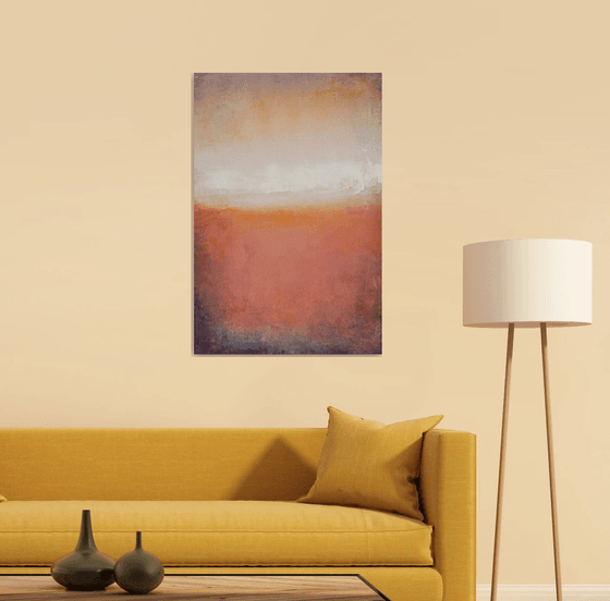 Sun Break 211105, orange sunset textured abstract