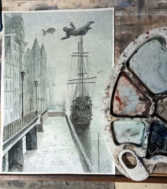 Flying over the dock