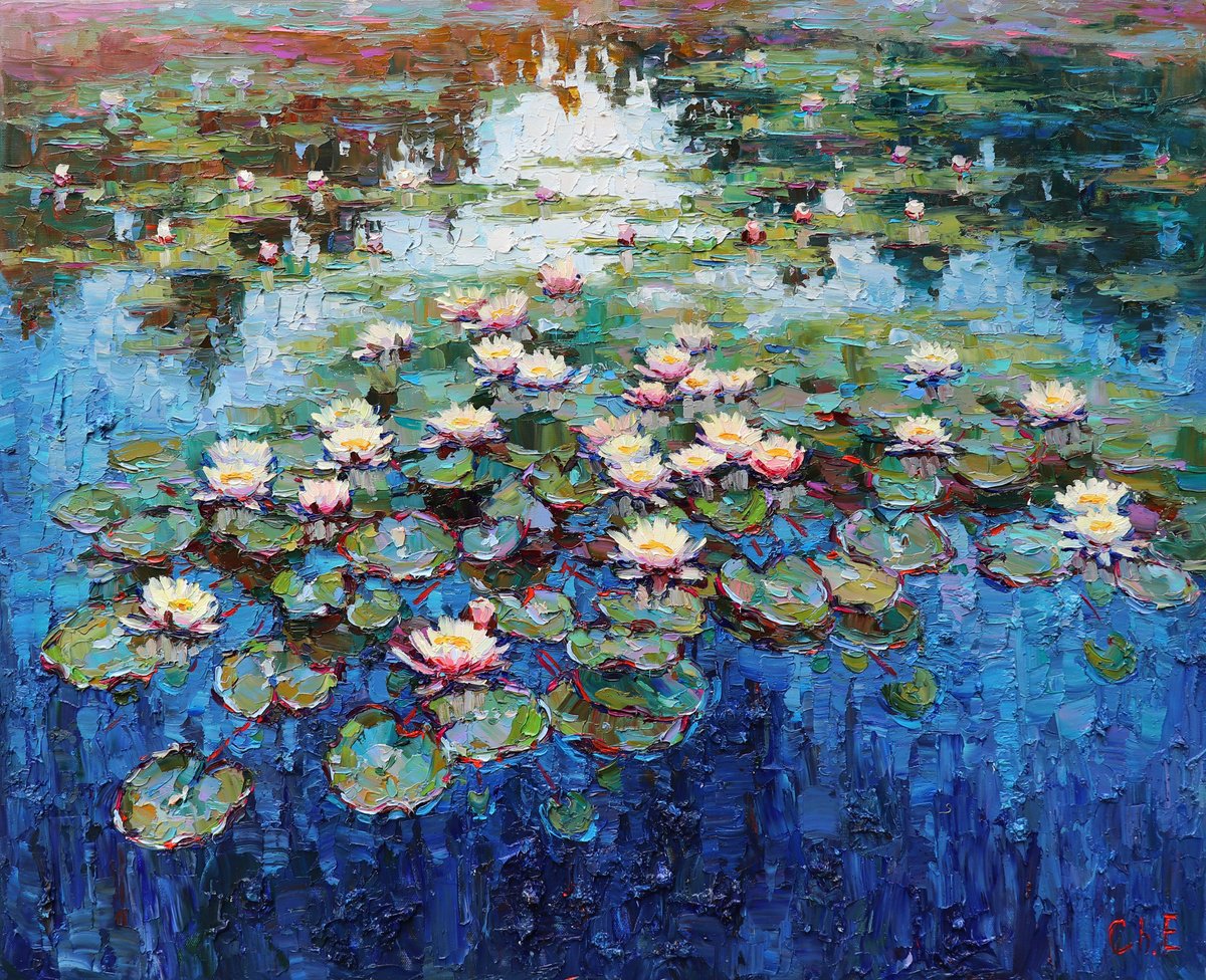 Water Lilies By Evgeny Chernyakovsky, 31 X 25, Artwork For Sale On Artfinder