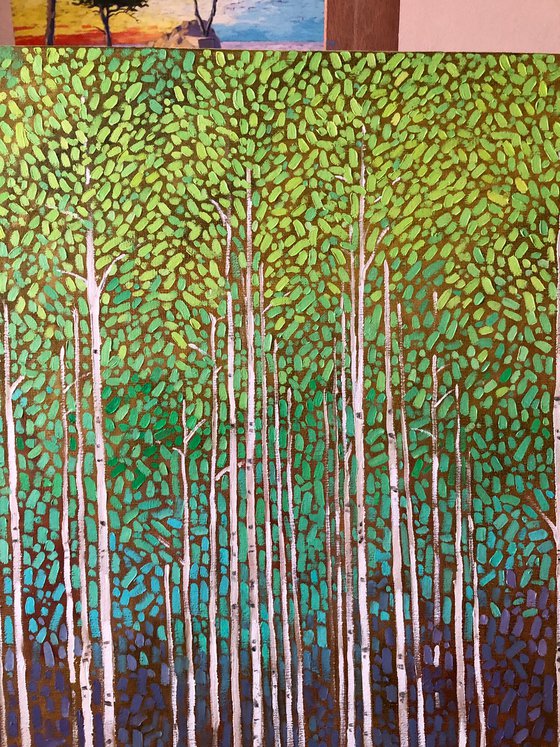 Green birches