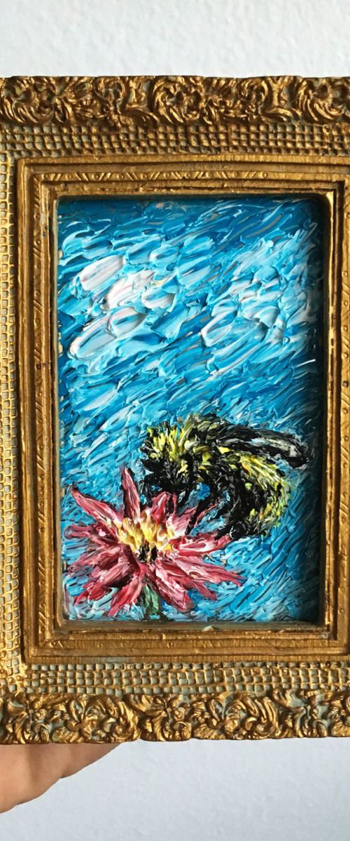 "I'm Still Here" - Free Shipping Worldwide! PMS Micro Painting on Framed Mirror by Preston M. Smith (PMS)