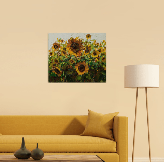 Sunflowers  Impasto Oil painting