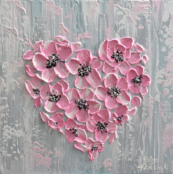 Pink Floral Heart