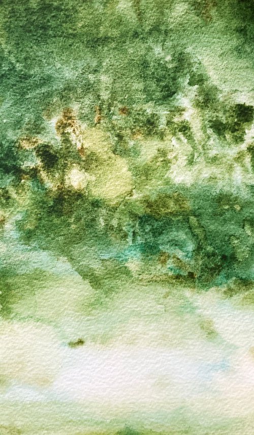 Caverna - green abstract by Isabella Nazzarri