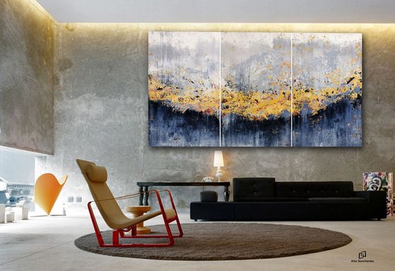 300x150cm. / Abstract triptych / Abstract 2142