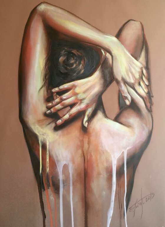 "Beautiful back I " 65x85x2cm, original  acrylic  painting on fabric,ready to hang