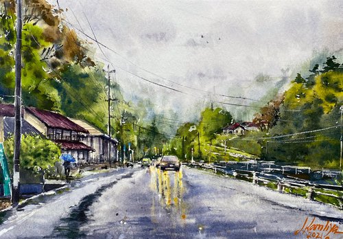 Rainy roads of Yamanashi by Leyla Kamliya