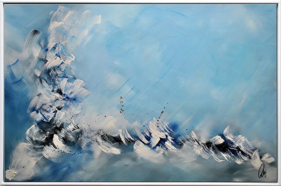 Waterworld  - Abstract Art - Acrylic Painting - Canvas Art - Framed Painting - Abstract Sea Painting - Ready to Hang