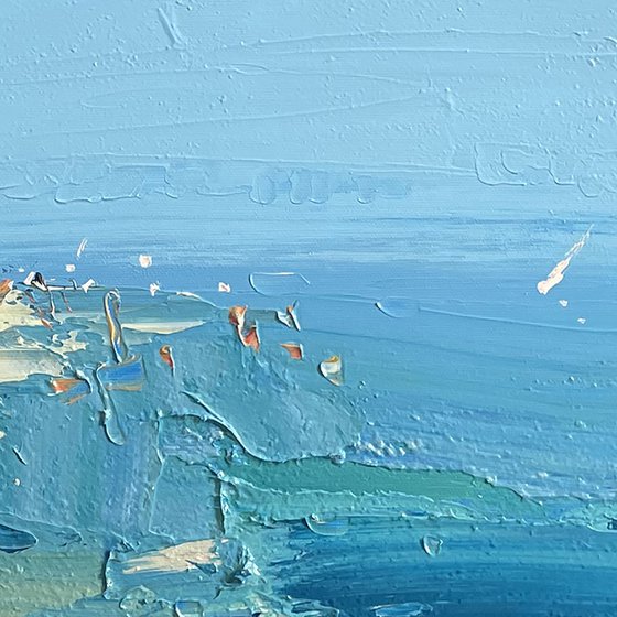 Impressionist Beach Oil Painting On Canvas