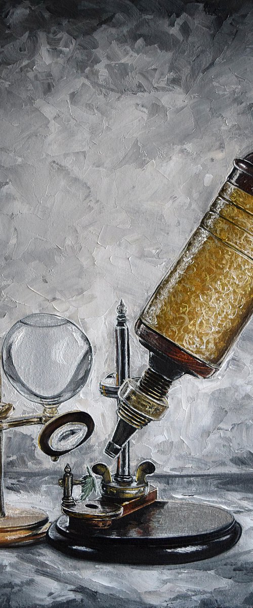 Microscope 16 centery (Commission painting) by Elena Adele Dmitrenko