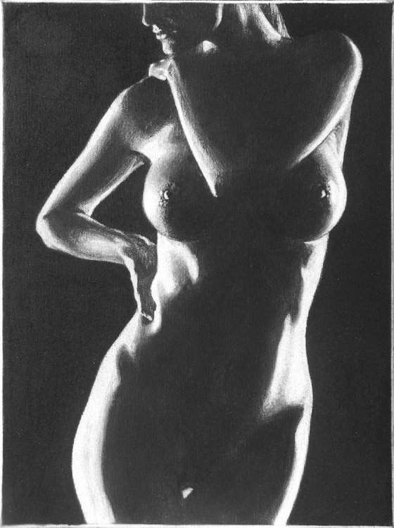 Nude noir #1.1 charcoal on canvas