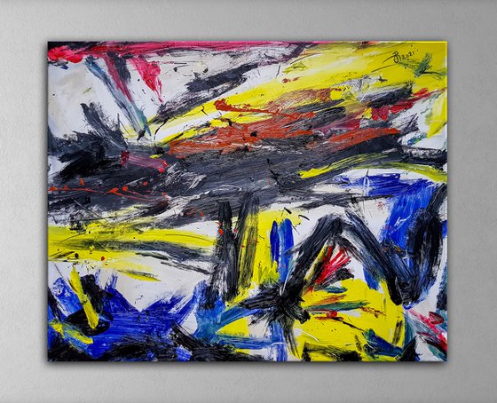 "Aloof" Abstract Expressionism painting.