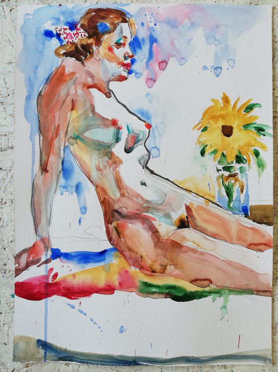 Nude with Sunflower