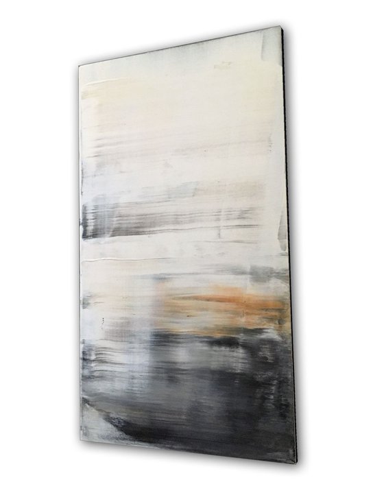 "Apparition" - FREE USA SHIPPING - Original PMS Abstract Acrylic Painting On Reclaimed Wood - 10.5" x 19"