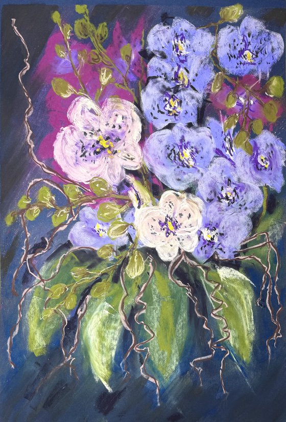 Wild orchids Set of 2 Pastel