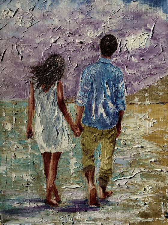 Always together. Palette knife texture artwork