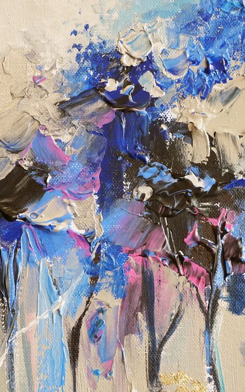 Original Abstract, Golg Leaf Painting by Annet Loginova