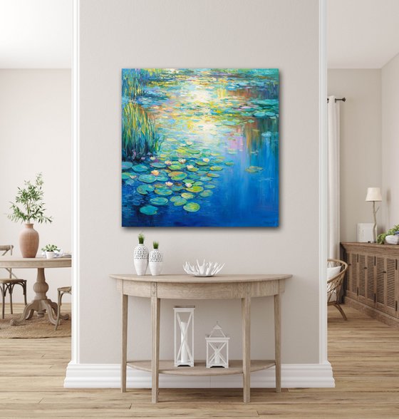 Serene Water Lily Pond