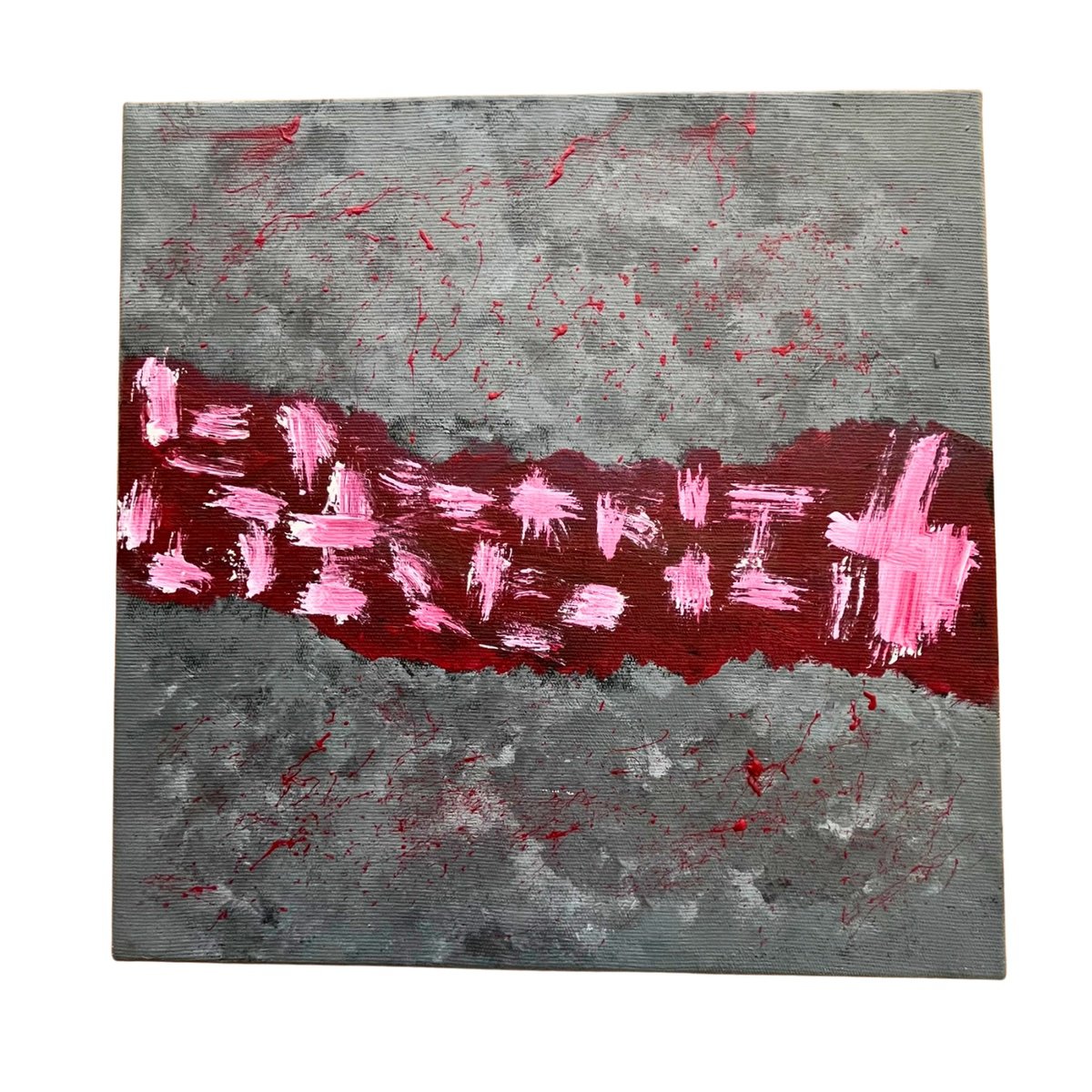 Abstract Acrylic Painting By Seda Eyuboglu, 12 X 12", Red River, Original Artwork