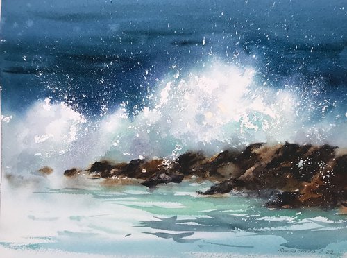 Waves and rocks #9 by Eugenia Gorbacheva