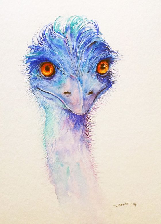 Emu In Blue