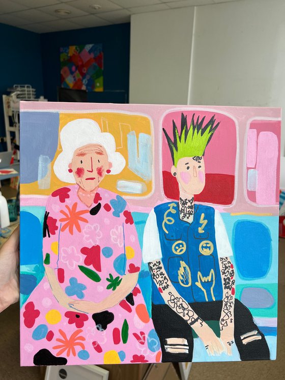 Punk and Grandma Subway Scene