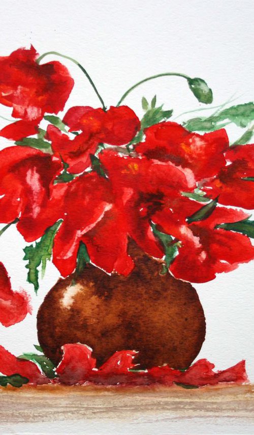 Red Scent   / Original Painting by Salana Art Gallery