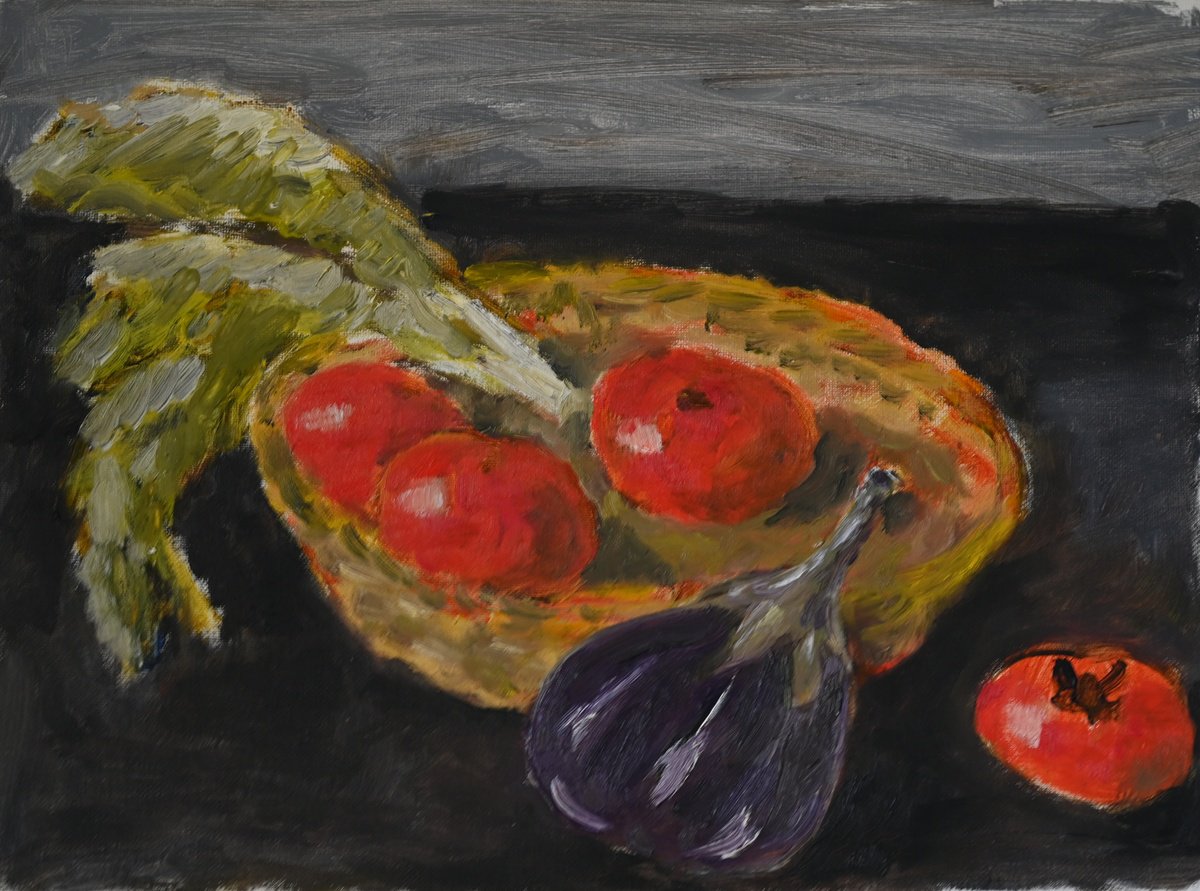 Vegetables on the black back by Elena Zapassky