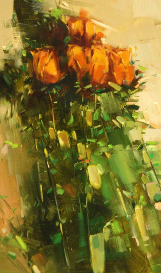 Bouquet of Roses Original oil Painting Contemporary