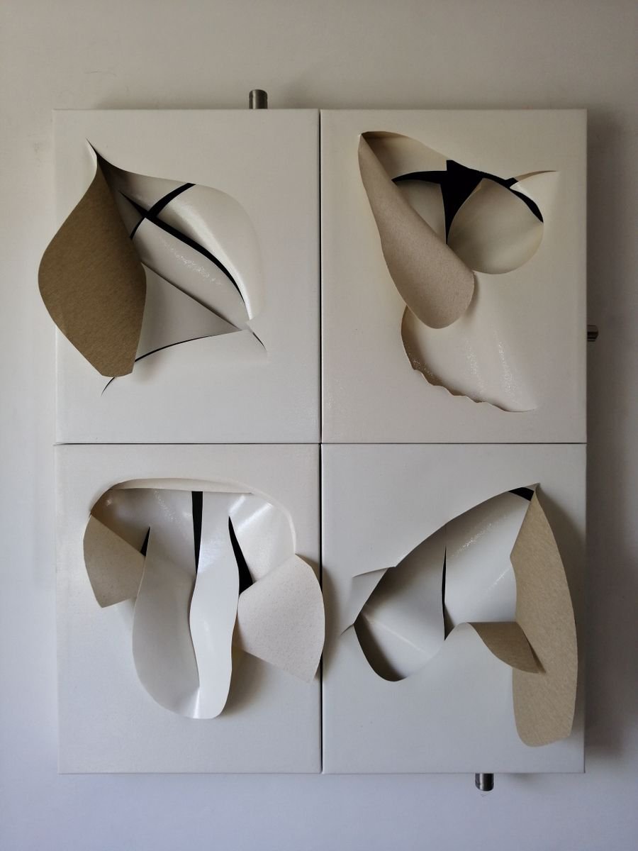 Surrealistic Abstract Acrylic Painting By Stefano Mazzolini, 31 X 39", Sbt1, Original Artwork