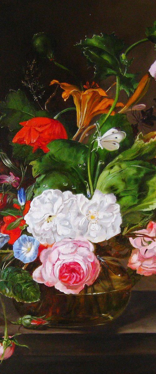Garden Roses and Butterfly by Natalia Shaykina