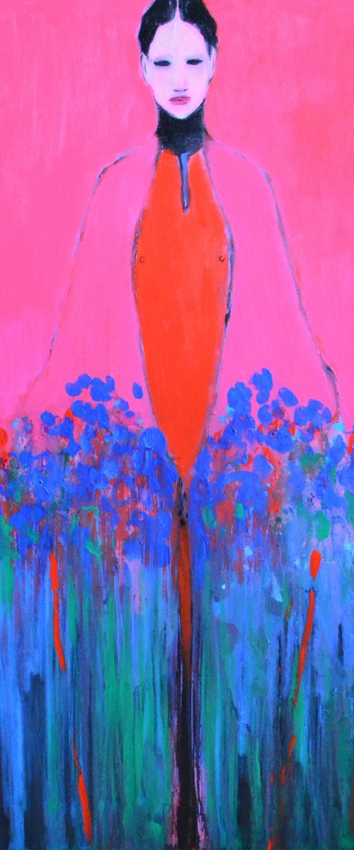 The Girl with Bouquet by Gela MIKAVA