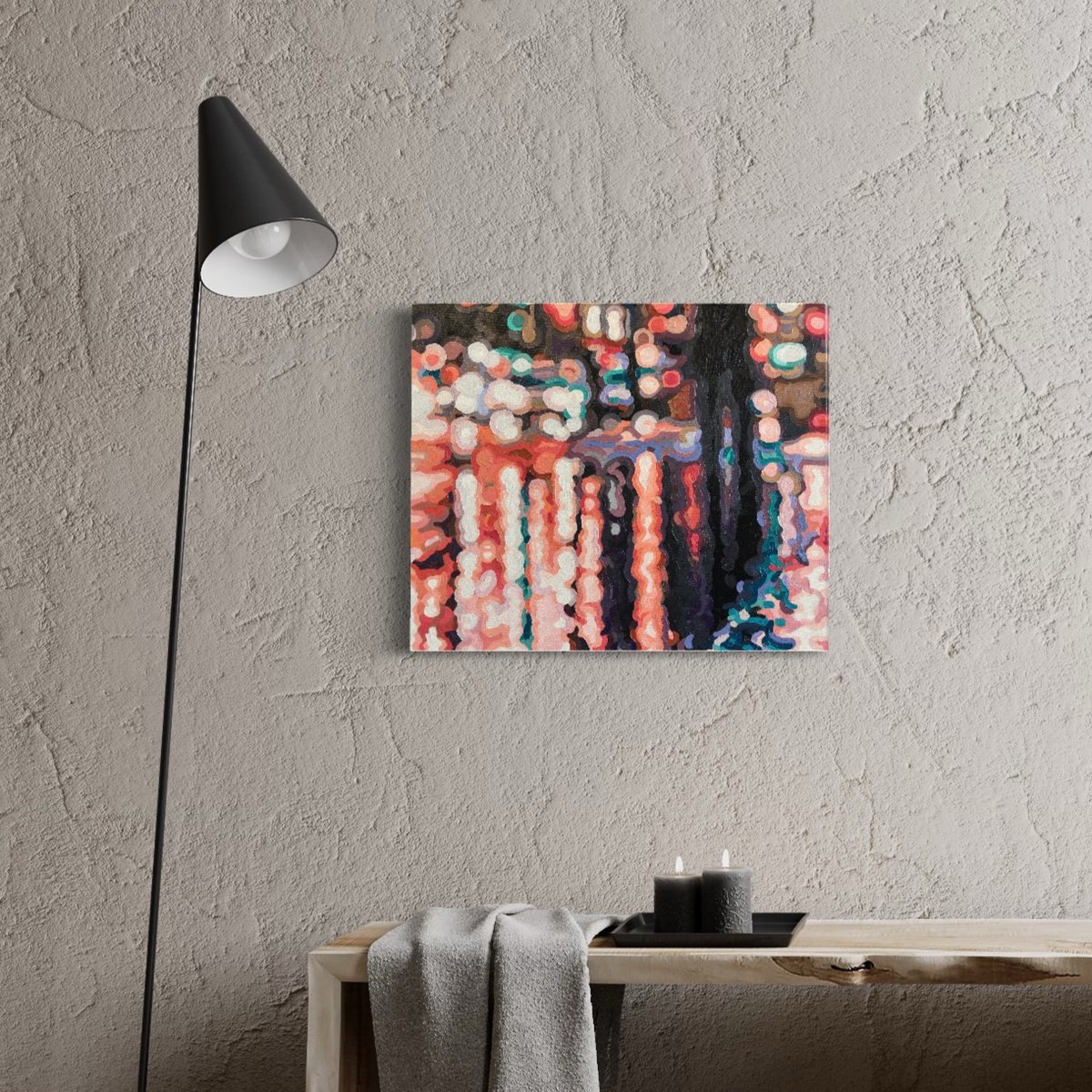 Abstract Oil Painting By Aylee Kim, 24 X 20, In The Rain, Original Artwork