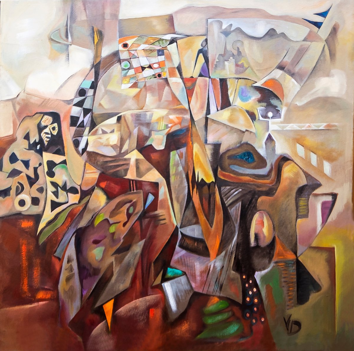 Geometric Oil Painting , Tension By Dina Volkova, 36 X 36, Artwork For Sale On Artfinder