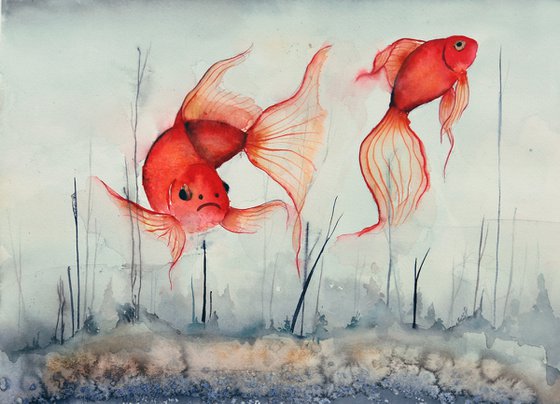 Red Fishes In The Fog
