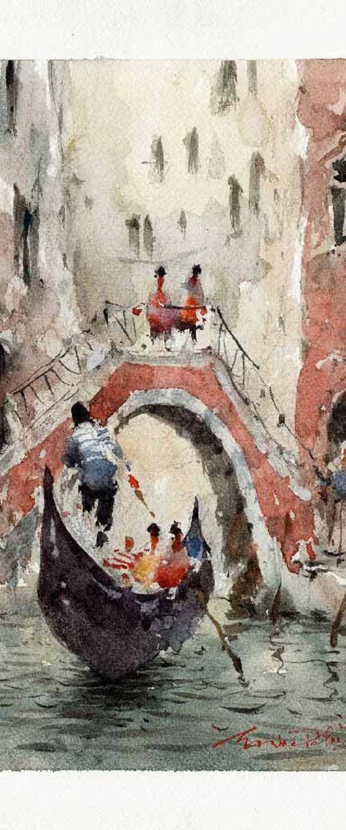 Gondola ride in Venice by Marin Victor