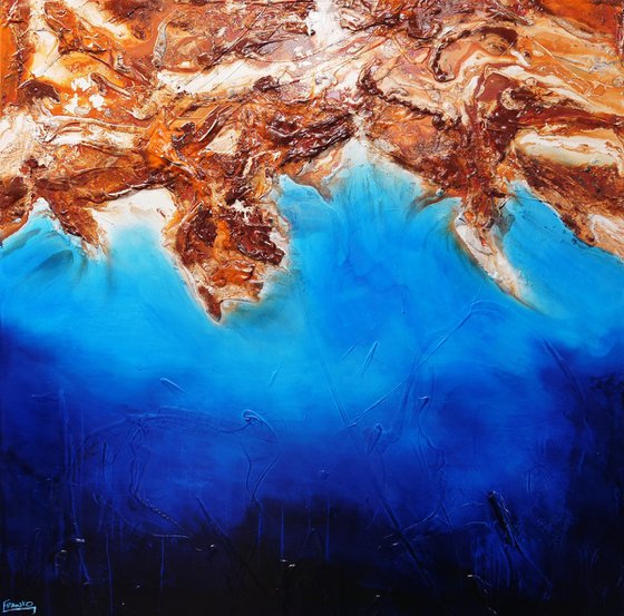 Arid Coast 150cm x 150cm Textured Abstract Art