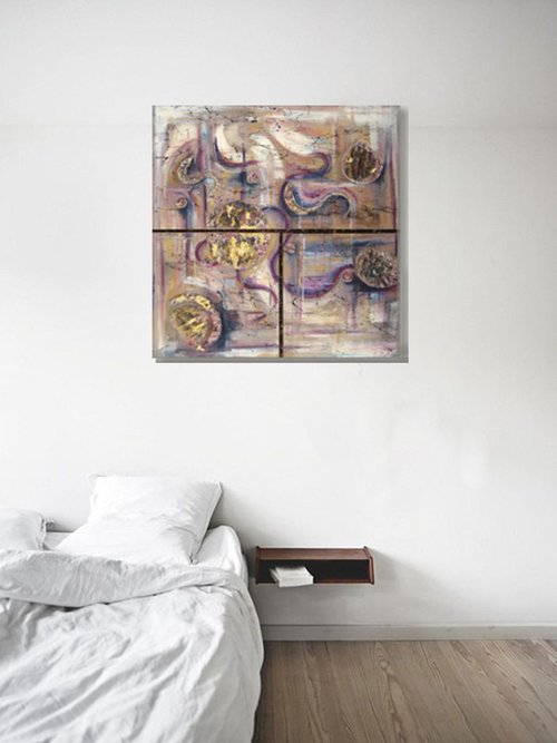 Orbite triptych   60x60x2 cm by Roberta Cervelli